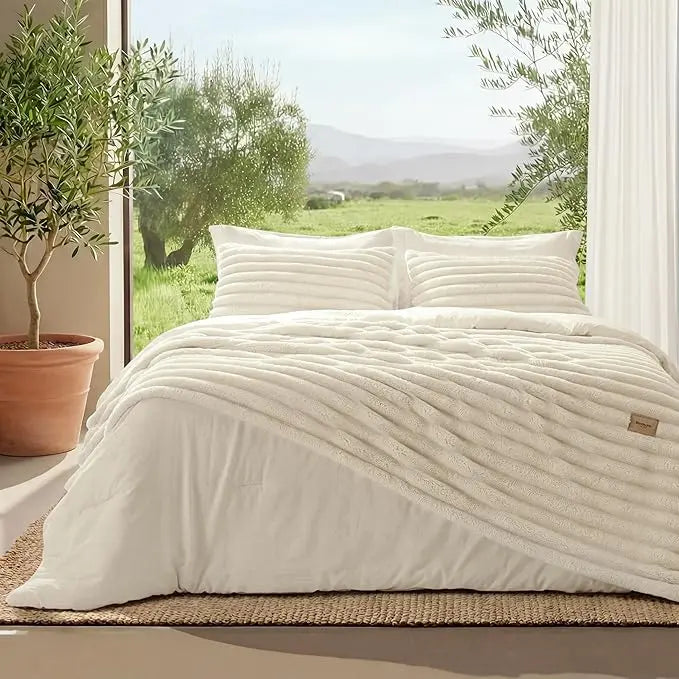 ☁️ 6-Piece 2-in-1 Comforter Set with Detachable Blanket, All-Season Bedding, Space-Saving Design