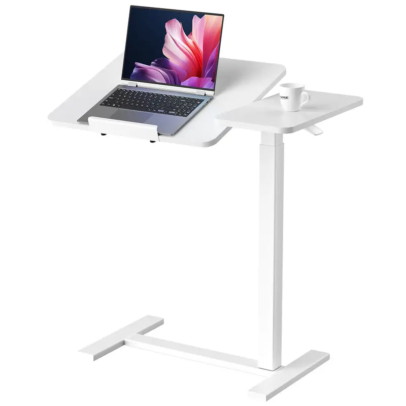 ☁️ Rolling Height Adjustable Overbed Table, Mobile Laptop Desk for Bedroom, Hospital & Dorm