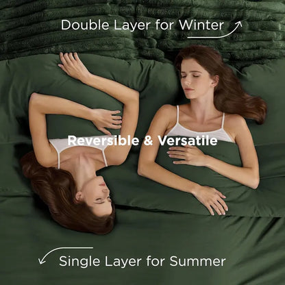 ☁️ 6-Piece 2-in-1 Comforter Set with Detachable Blanket, All-Season Bedding, Space-Saving Design